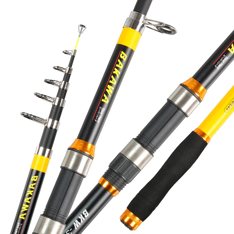 carp fishing cane pole JOSBY Fishing Rod Telescopic Carbon Portable Spinning Sea Carp Rock Po – prohuntingfishingoutdoor.com