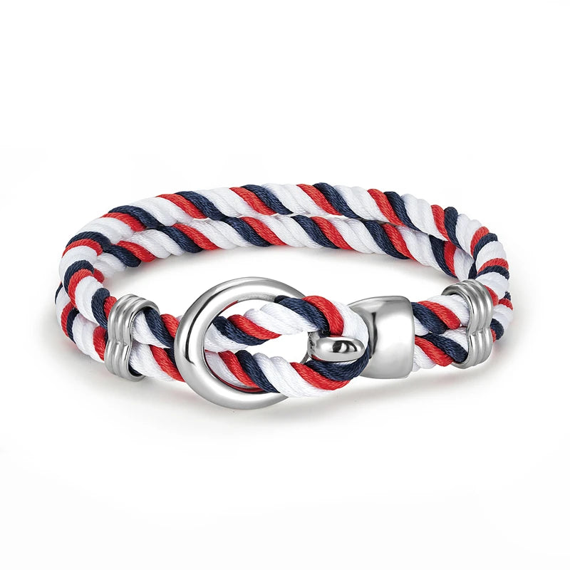 MKENDN Fashion Men Women Anchor Bracelets Charm Nautical Survival Rope Chain