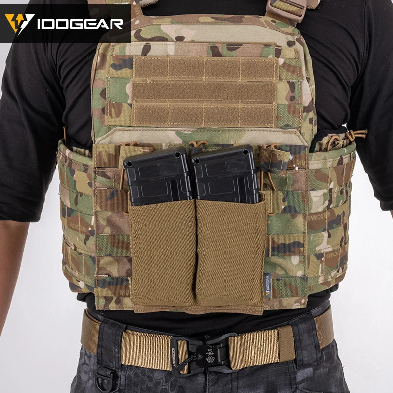 IDOGEAR Tactical 5.56 Magazine Pouch Fast Draw MOLLE Mag Pouch Carrier Double