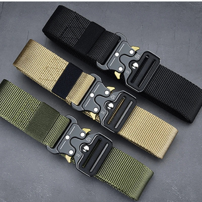 Men's belt outdoor hunting metal tactical belt multifunctional alloy buckle high quality