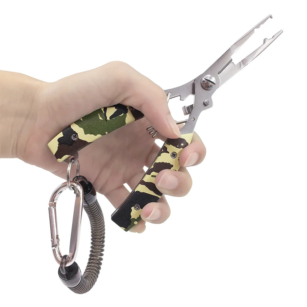 7-in-1 camouflage multi-functional road clip fish nose pliers scissors pliers fish thread