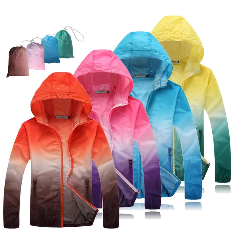 Men Women Kids Teens Summer Ultra-thin Ultra-light Camping Jacket Anti-UV Quick