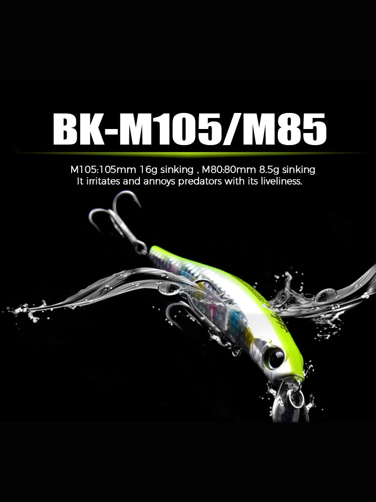 BEARKING 10.5cm 16g  8cm 8.5g Hot fishing gear shone sinking lures minnow crank fixed