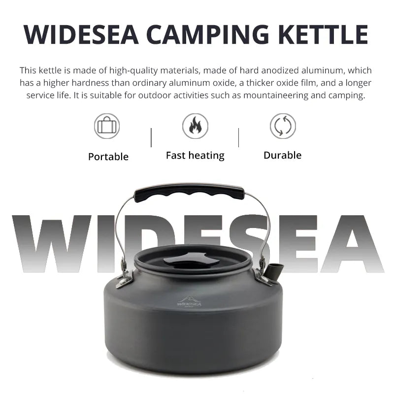 Widesea Camping Cookware Set Outdoor Pot Tableware Kit Cooking Water Kettle Pan