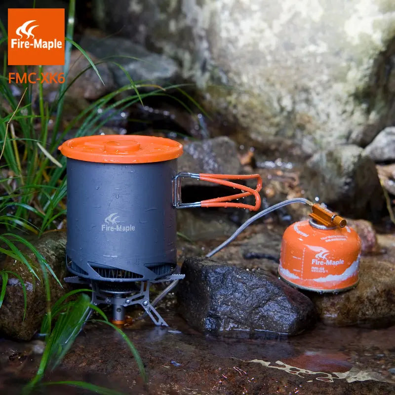 Fire Maple FMC-XK6  Heat Exchanger Pot 1L Foldable Cooking Pots with Mesh Bag Outdoor