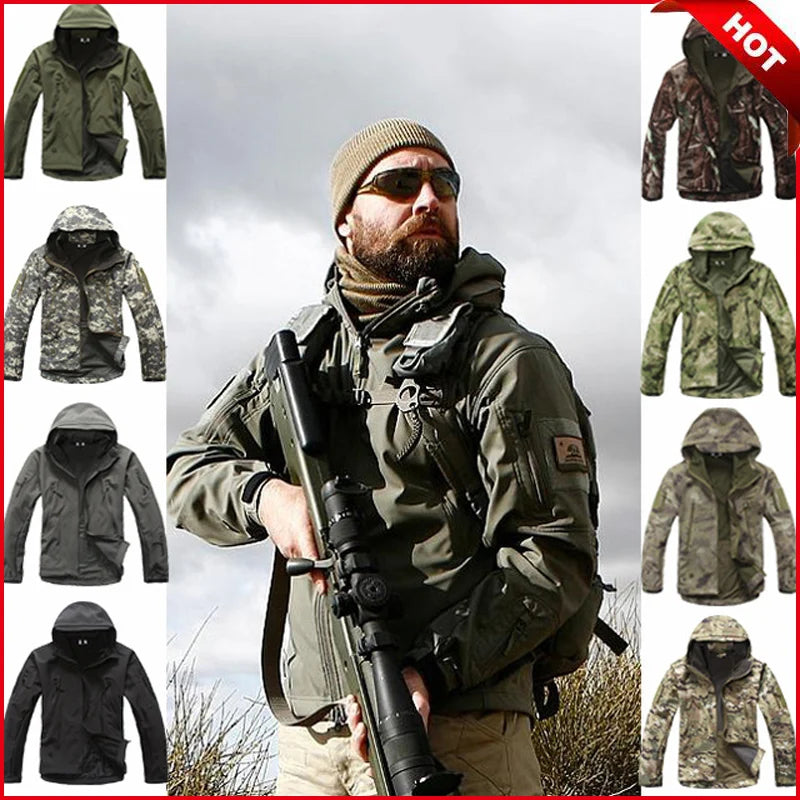 Outdoor Sport Softshell TAD Tactical Jacket Men Camouflage Hunting Clothes Military