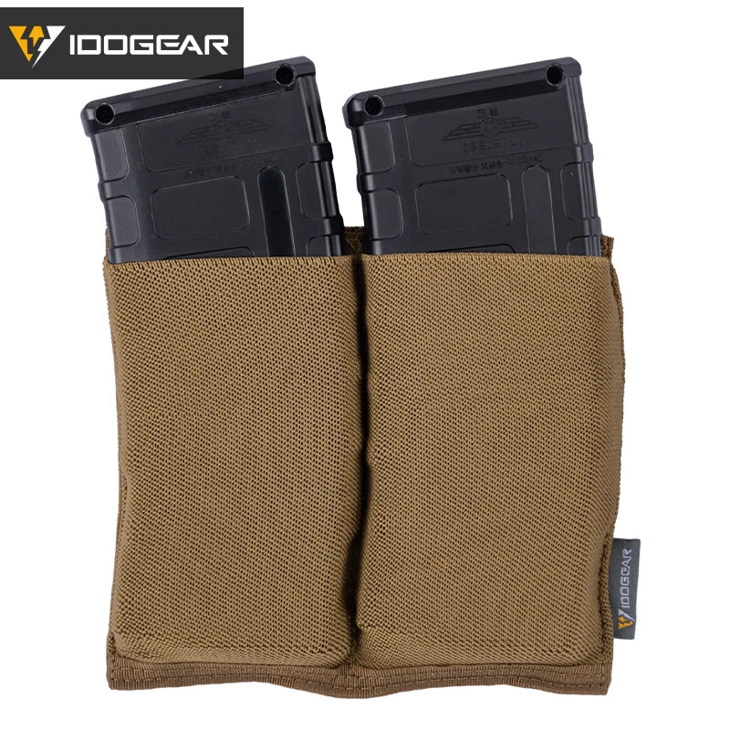 IDOGEAR Tactical 5.56 Magazine Pouch Fast Draw MOLLE Mag Pouch Carrier Double