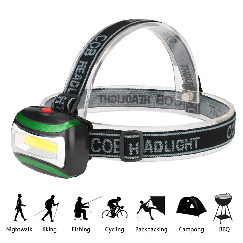 Mini COB LED Headlamp 4 Modes Waterproof Headlight Head Flashlight Torch Lanterna