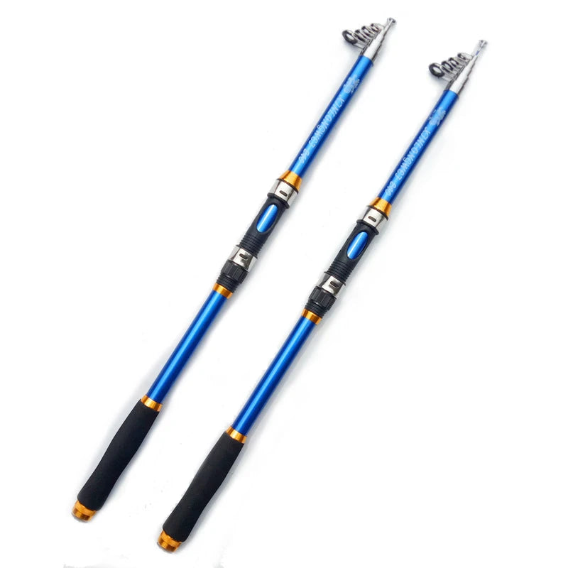 Professional 2.1M-3.6M Carbon Fiber Telescopic Fishing Rod Portable Spinning Fishing