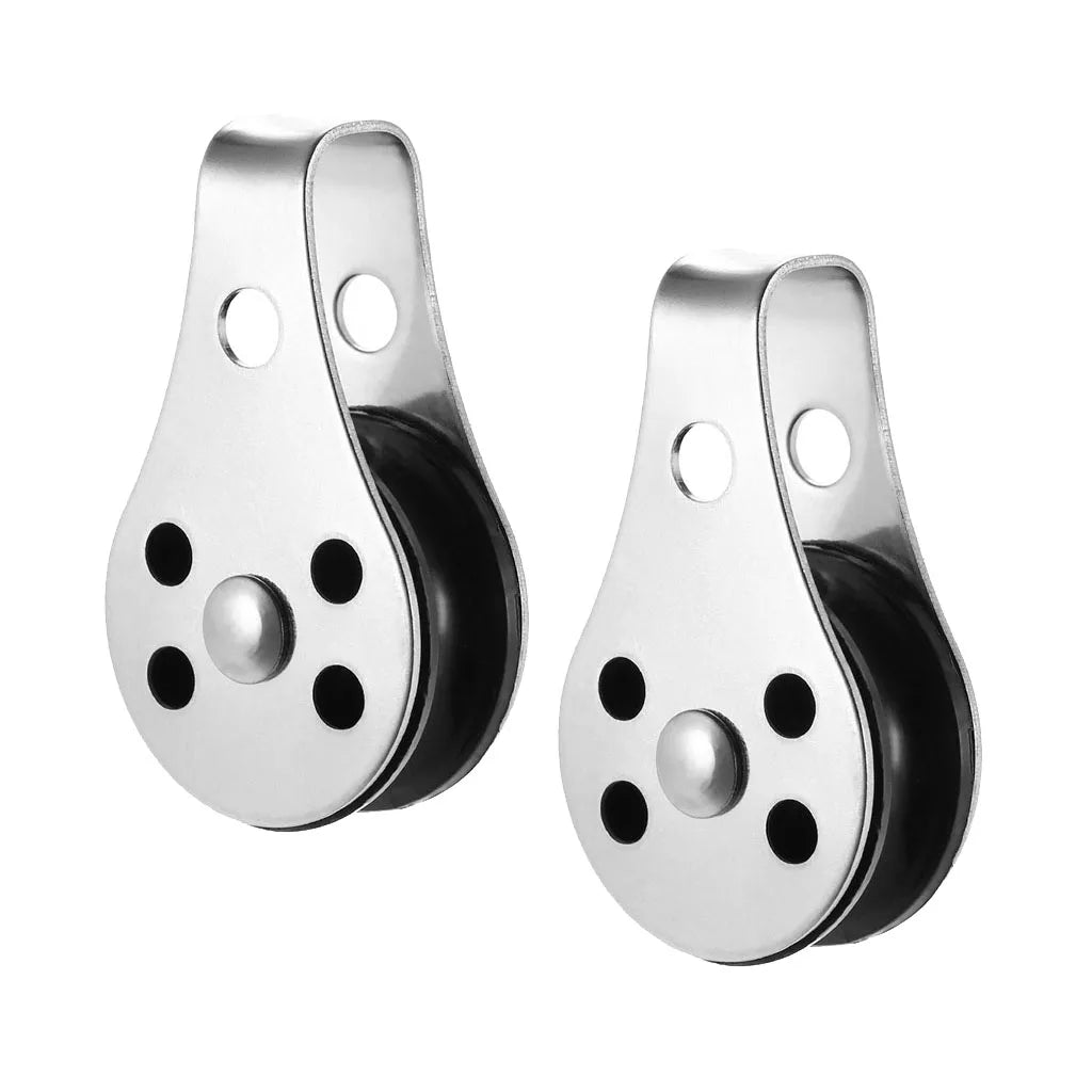 2pcs Marine Grade 316 Stainless Steel Block Tackle Pulley Boat Nautical Tool