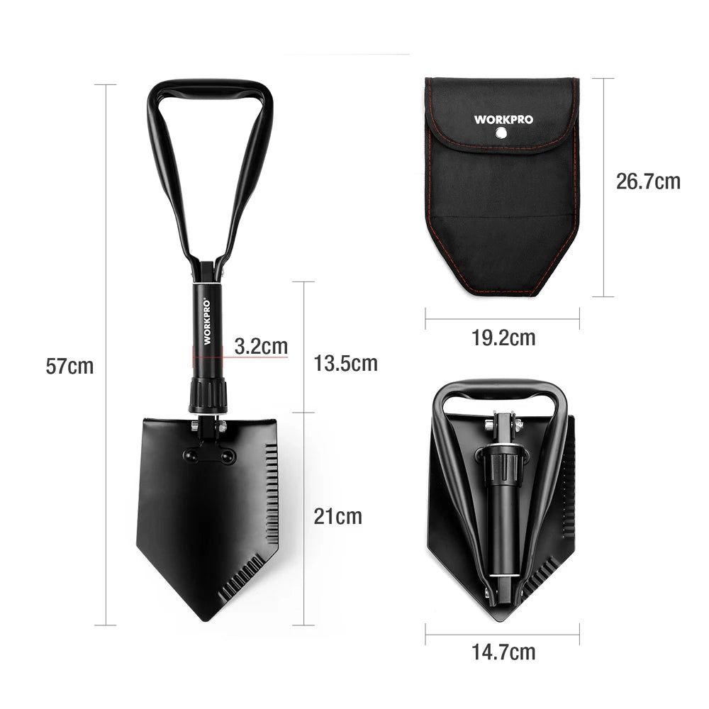 WORKPRO Military Shovel Tactical Folding Shovel Outdoor Camping Spade Survival