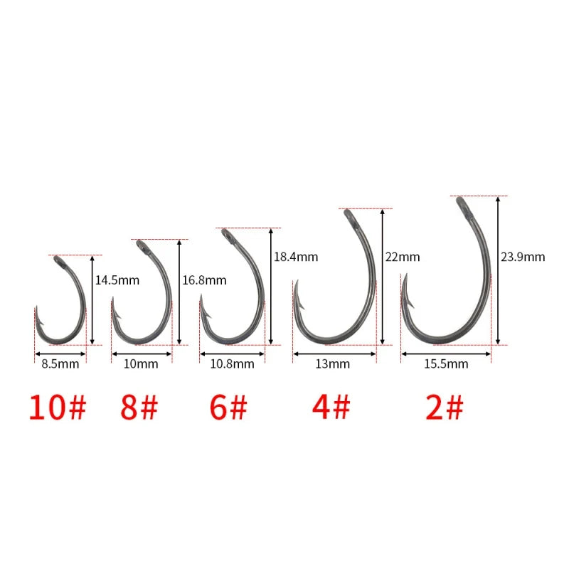 50 Pcs/lot Sea Offset Hook 2# 4# 6# 8# 10# Carp Fishing Soft Bait Hook Set Wide Belly