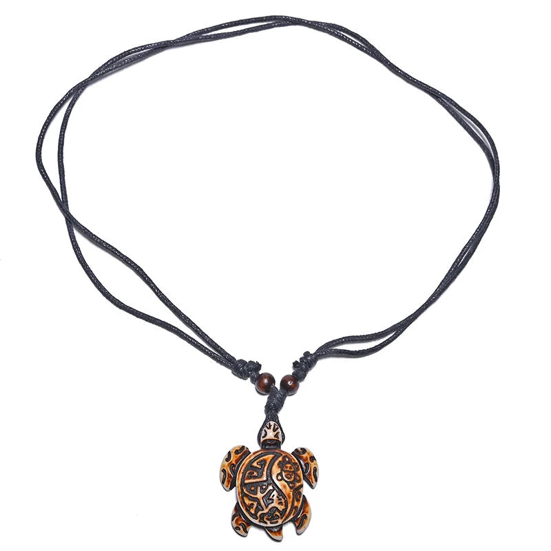 FX030 Aztec bone necklace Sea turtle pendant men Choker American Maya Inca Jewelry Nautical style Imitation Yak Bone nec