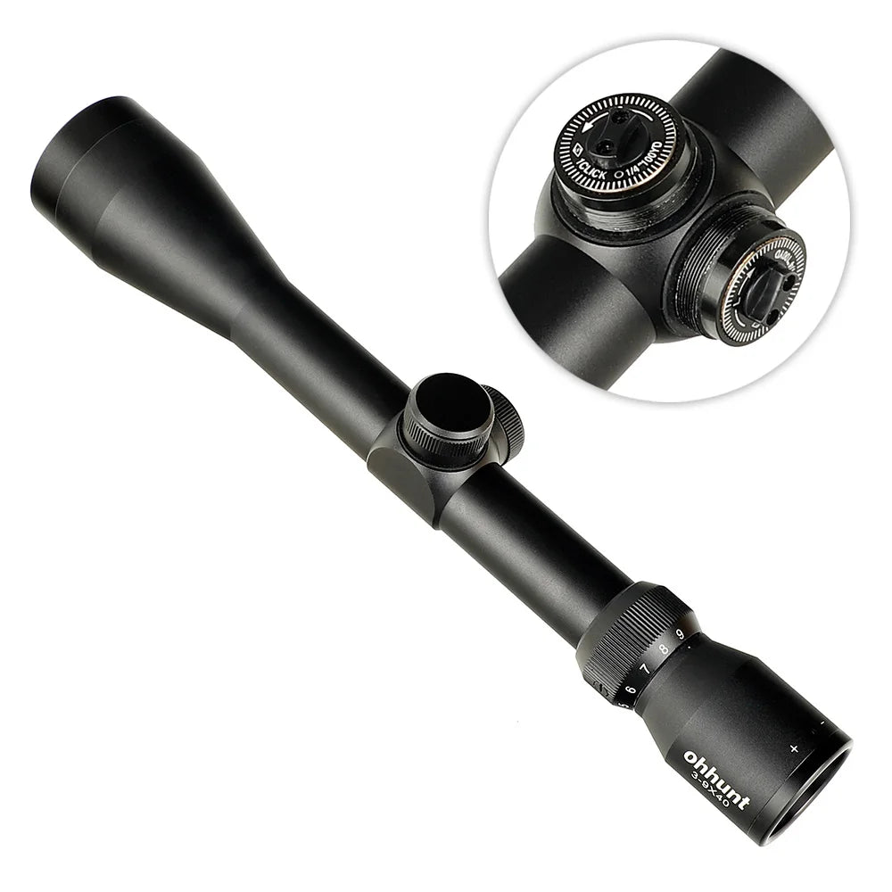 ohhunt 3-9X40 Optics Scopes Rangefinder or Mil Dot Reticle Crossbow Scope with Mount Rings