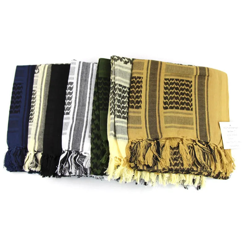 Military Arab Keffiyeh Shemagh Scarf Cotton Winter Shawl Neck Warmer Cover Head