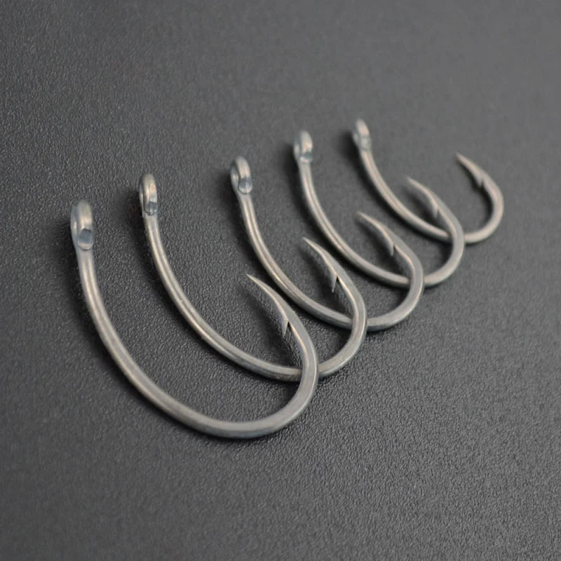 50 Pcs/lot Sea Offset Hook 2# 4# 6# 8# 10# Carp Fishing Soft Bait Hook Set Wide Belly