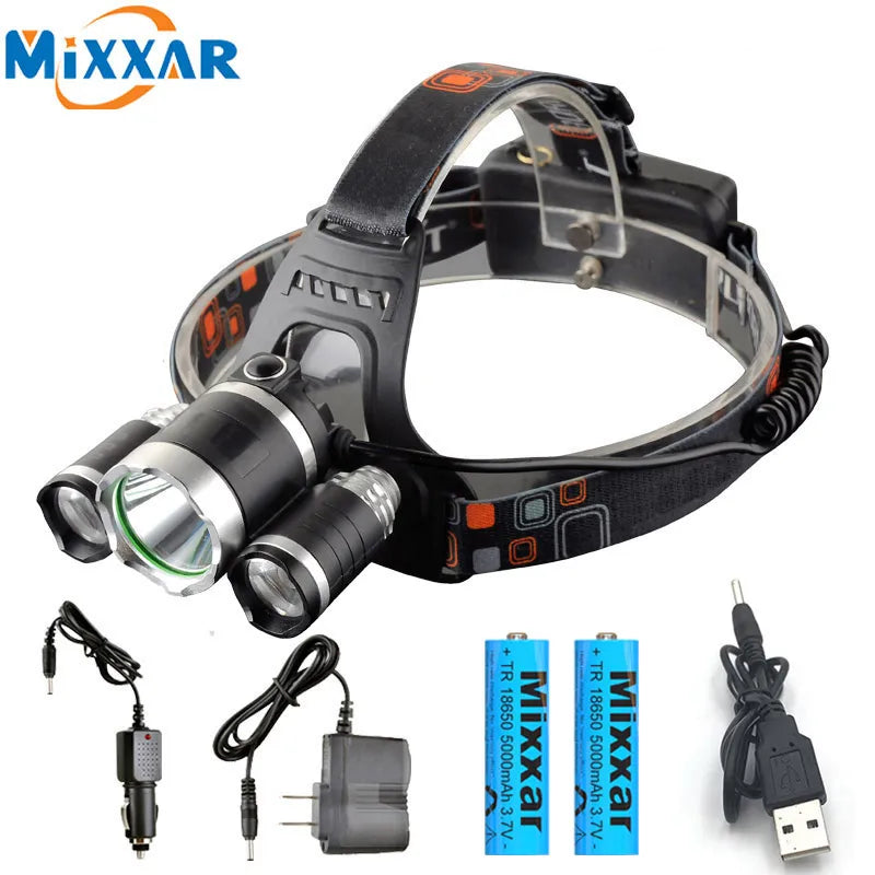 ZK20 LED Headlamp Waterproof Light Camping/Fishing Head Light Powerful Adjustable