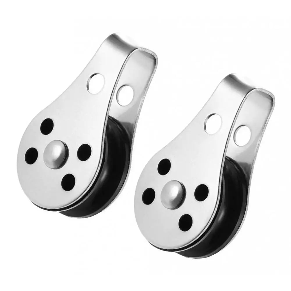 2pcs Marine Grade 316 Stainless Steel Block Tackle Pulley Boat Nautical Tool