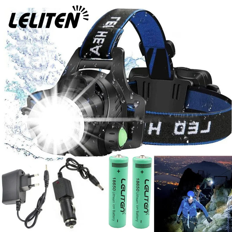 Portable zooming xml-t6 L2 V6 Led Head lamp ZOOM Fishing headlight Camping