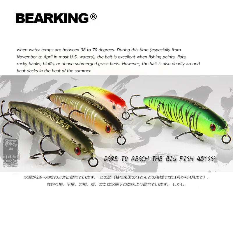 BEARKING 14cm 22g new Hot fishing gear shone lures minnow crank Tungsten weight