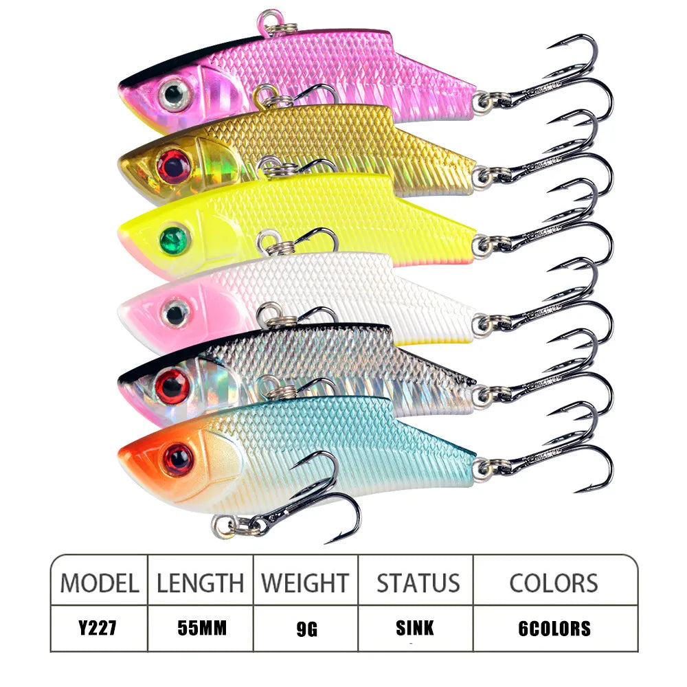 1 PC  5.5cm/9g Tough Fishing Lure VIB Rattlin Hook Fishing Sinking Vibration Rattlin