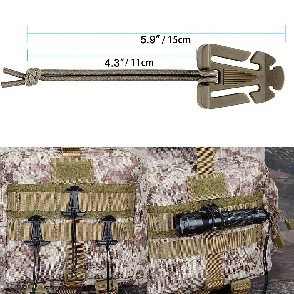 Kit of 25 Molle Accessories Kit Attachment D-Ring Grimloc Locking Gear Clip Webbing