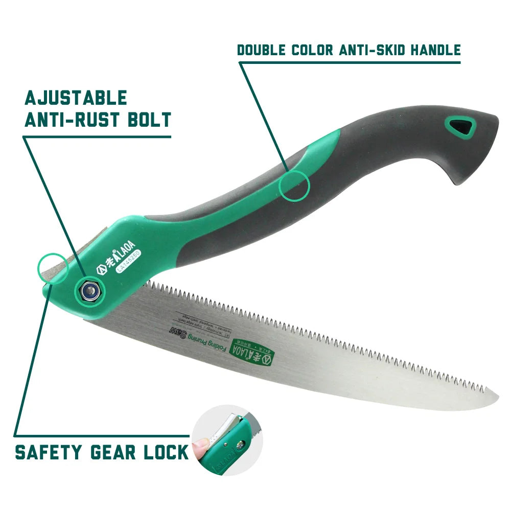 LAOA Camping Saw Foldable Portable Secateurs Gardening Pruner 10 Inch Tree Trimmers