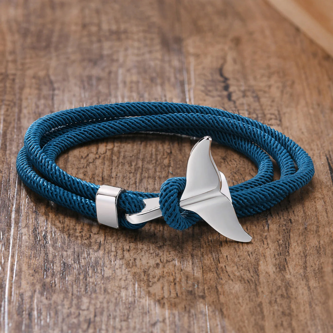 Bracelet Men, Nautical Sailing Whale Tail Bracelet, Dolphin Fish Tail Brazalet,Surf Beach