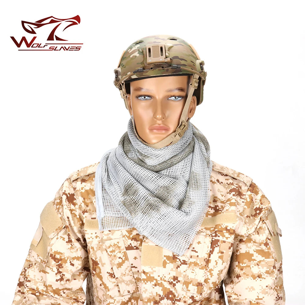 New 10 Colors Military Tactical Mesh Sniper Face Veil Scarf For Airsoft Camping Hunting