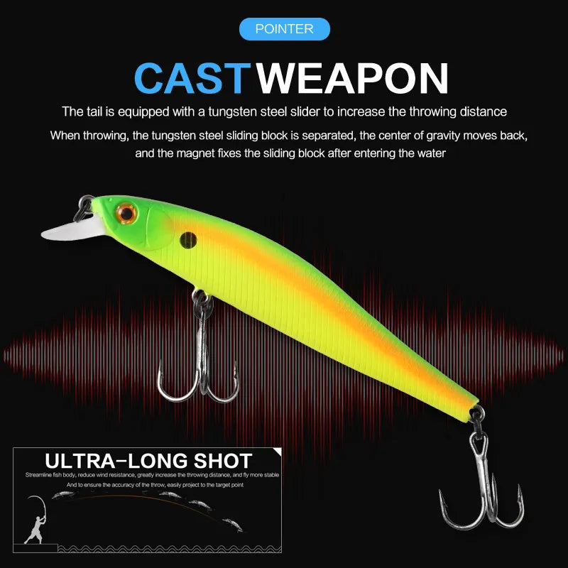 BEARKING 9cm 10g Hot fishing gear shone SP lures minnow crank ,Tungsten magnet