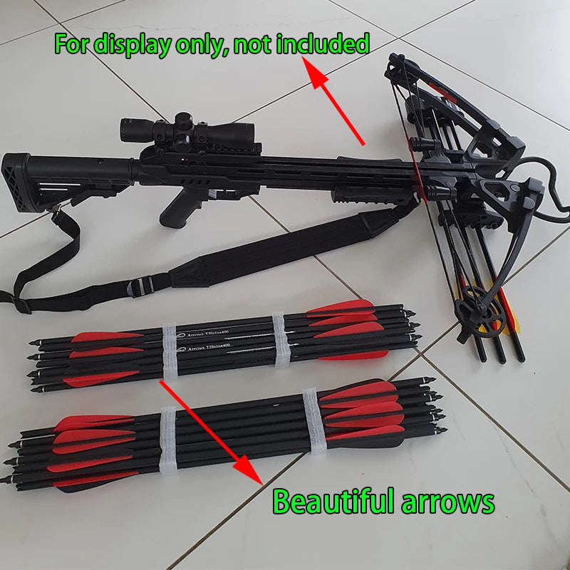 12pcs 16/20 Inches Hunting Archery Bolts Crossbow Carbon Arrow  Spine 400 For crossbow bolts bow Archery OD8.8 Id 7.6mm