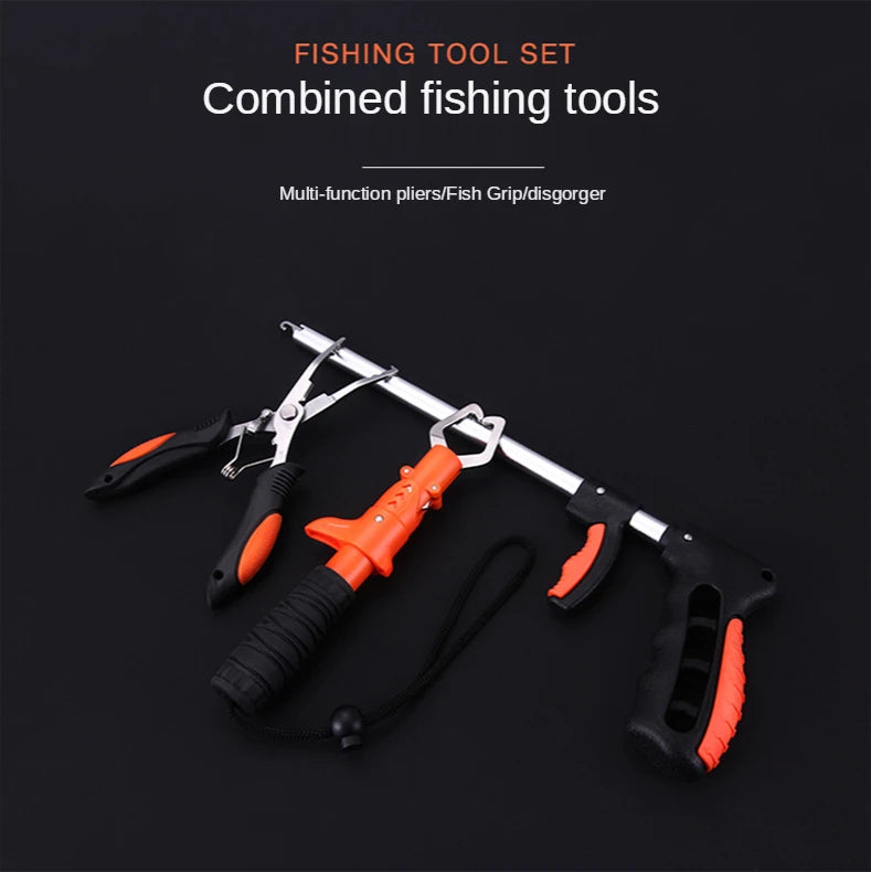 Stainless steel fishing gear set hook catcher gun type fishing lure controller fish grip