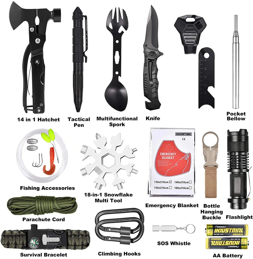 Emergency Survival Kit 30 In 1 Professional Survival Gear Equipment First Aid Supplies for SOS Tactical Hiking Hunting Camping