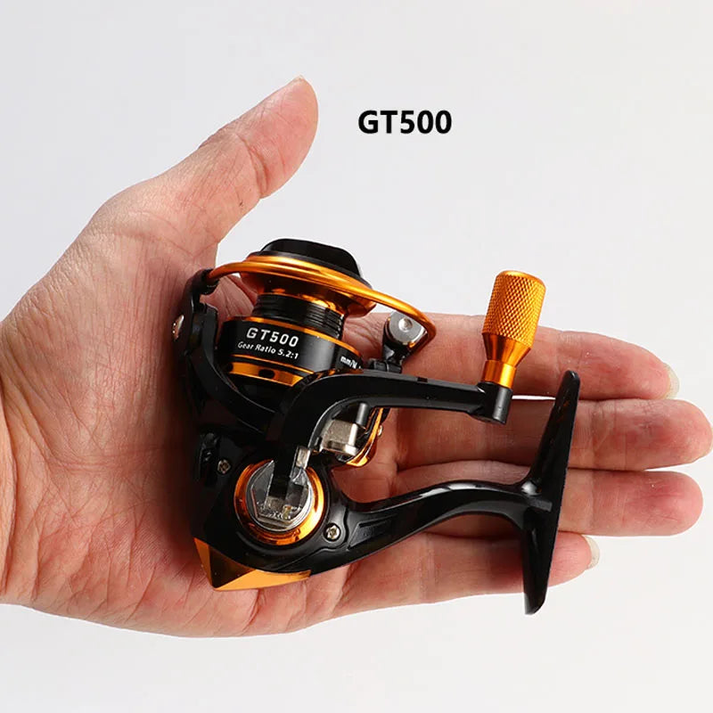 GT500 5.2:1 Mini Spinning Reel Outdoor Ice Fishing Sea Rock Raft Angling Rod Gear