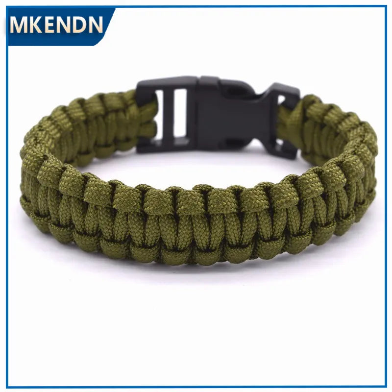 Outdoor Travel Camping Thin Army green Braided Cobra Weave Plastic Buckle Paracord