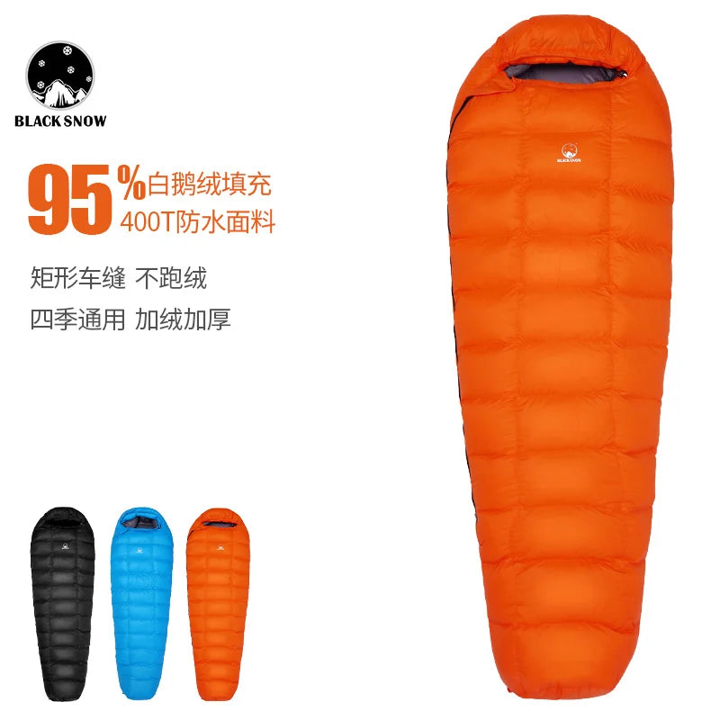 Black Snow New High Quality Goose Down Sleeping Bags Outdoor Camping Hiking