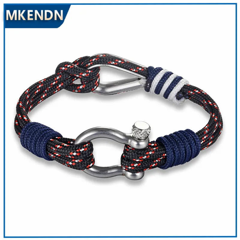 MKENDN New Fashion Sport Camping Parachute Navy Blue Cord Men Women Nautical