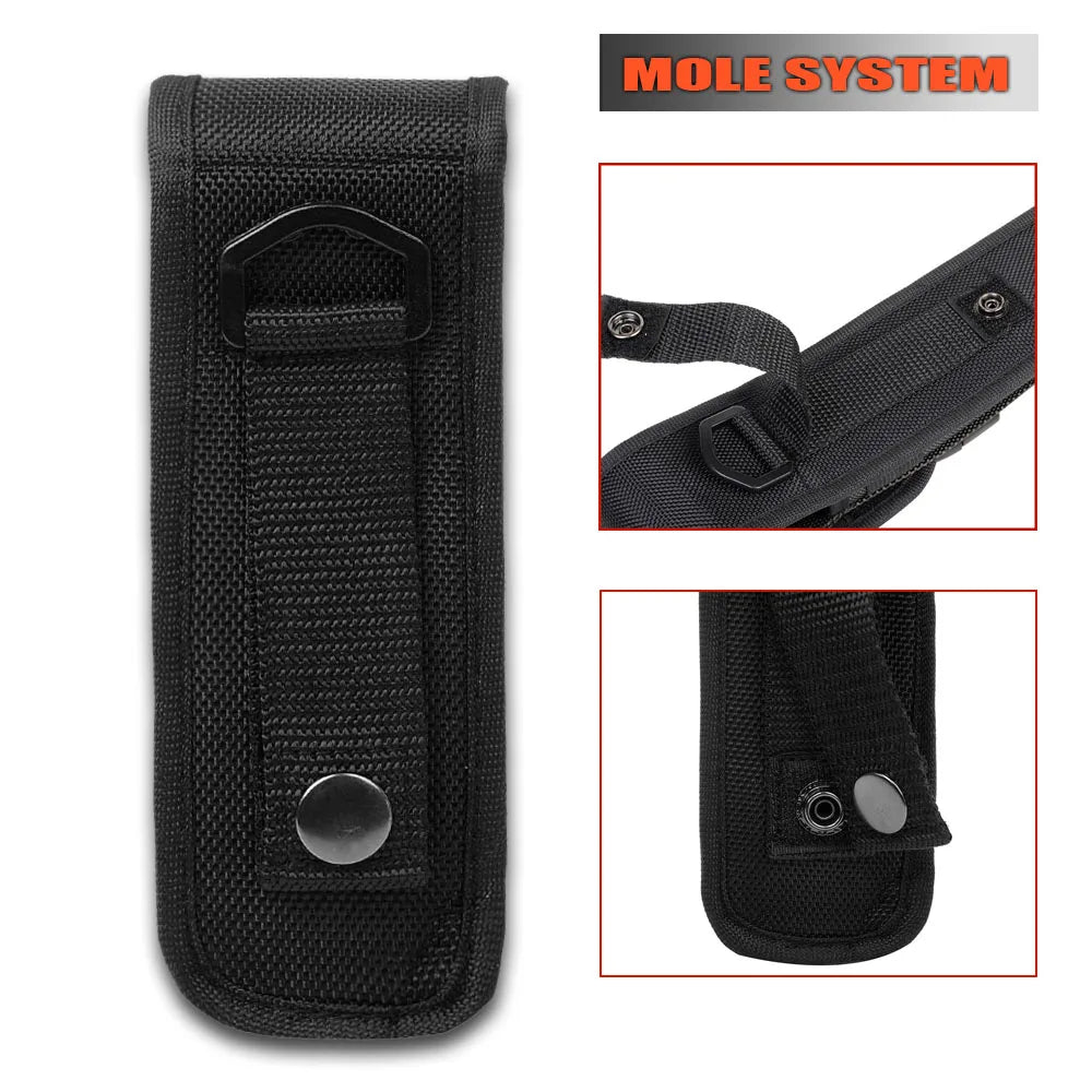 Tactical Molle Flashligtht Holster Military LED Torch Light Carry Bag Outdoor EDC Tools