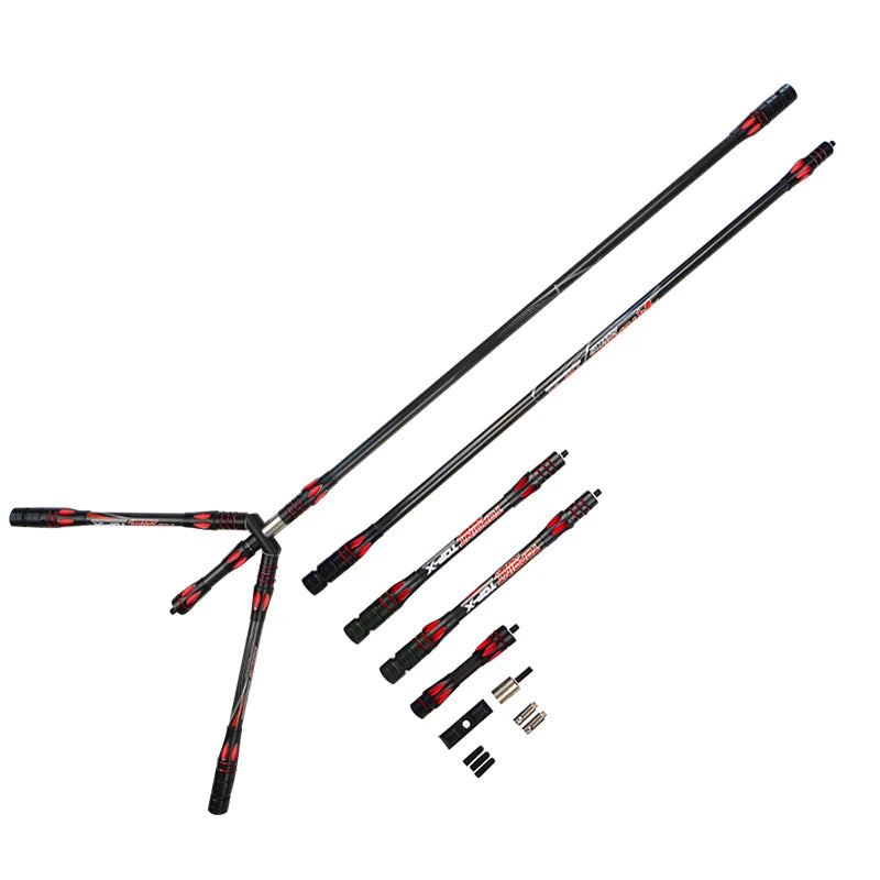 1Set Archery Carbon Stabilizer Recurve Bow Stabilizer 30/10/5inch Balance Bar Rod 40 Degrees V-bar Shooting Hunting Accessories