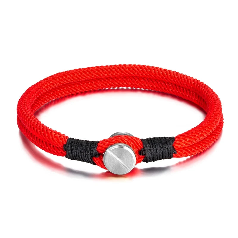 MKENDN Men Women Screw Bracelets Double Strand Nautical Survival Rope Paracord