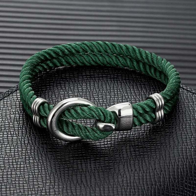 MKENDN Fashion Men Women Anchor Bracelets Charm Nautical Survival Rope Chain