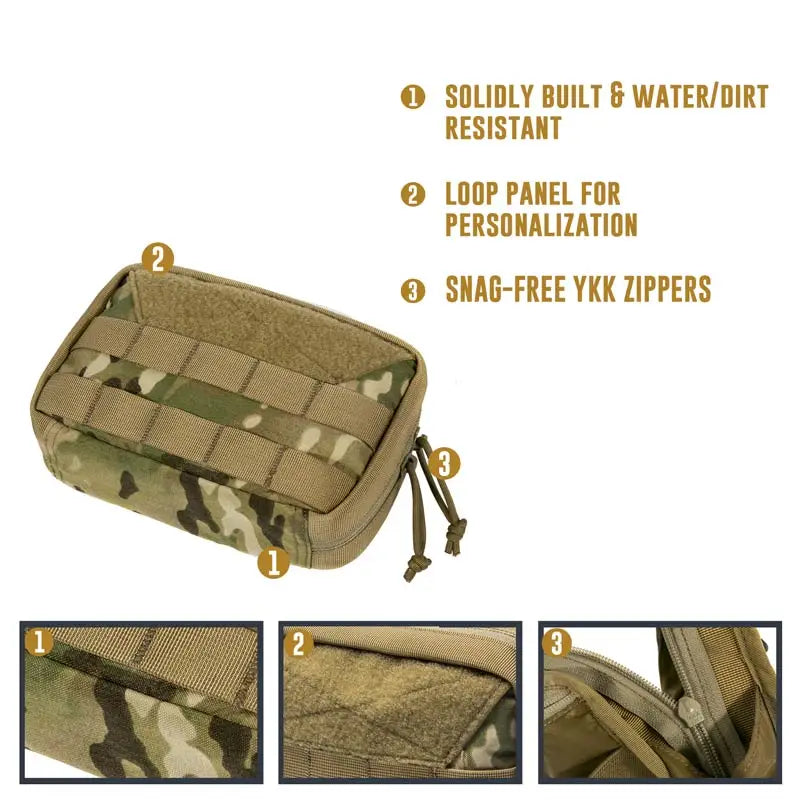 OneTigris Military MOLLE Admin Pouch Tactical Multi Medical Kit Bag Utility Tool Belt EDC