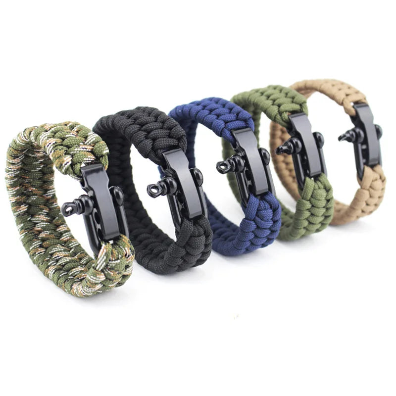 New Arrival Mens Stainless Steel Anchor Shackles Black Leather Bracelet Surf Nautical