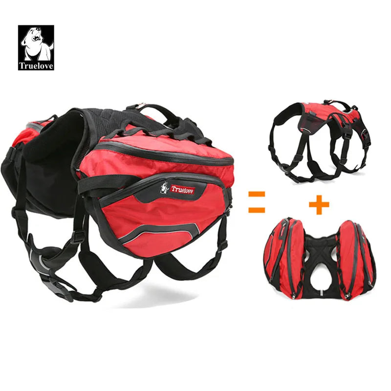 Truelove Two Used Dog Backpack Harness Waterproof Outdoor Camping Training Hiking