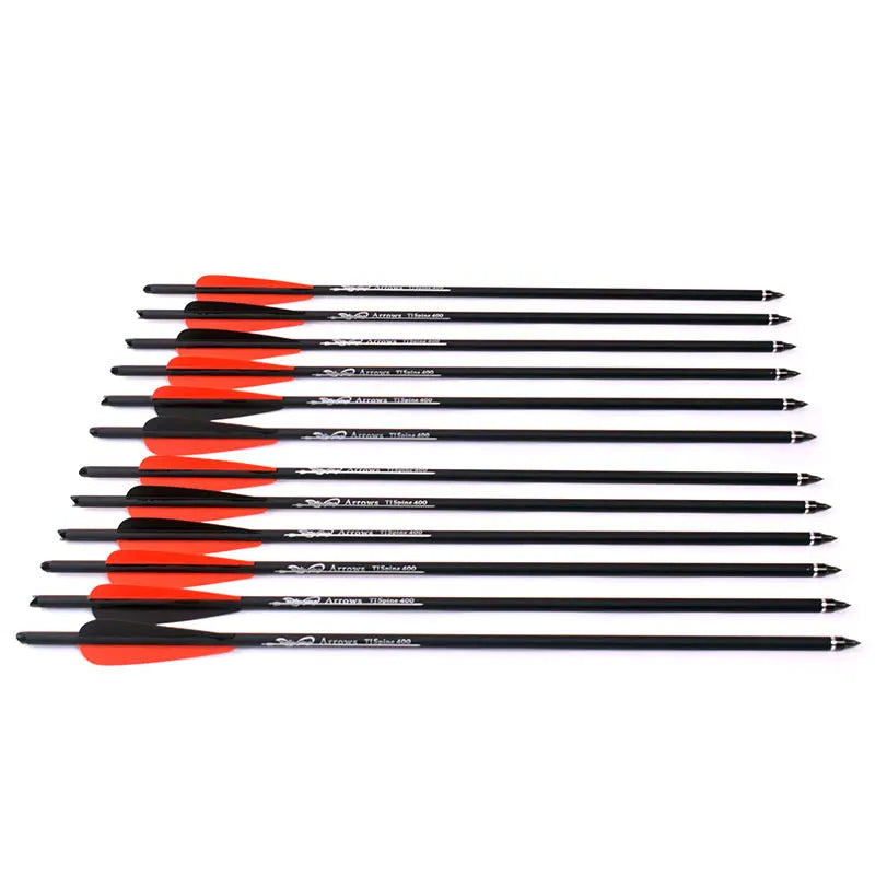 12pcs 16/20 Inches Hunting Archery Bolts Crossbow Carbon Arrow  Spine 400 For crossbow bolts bow Archery OD8.8 Id 7.6mm