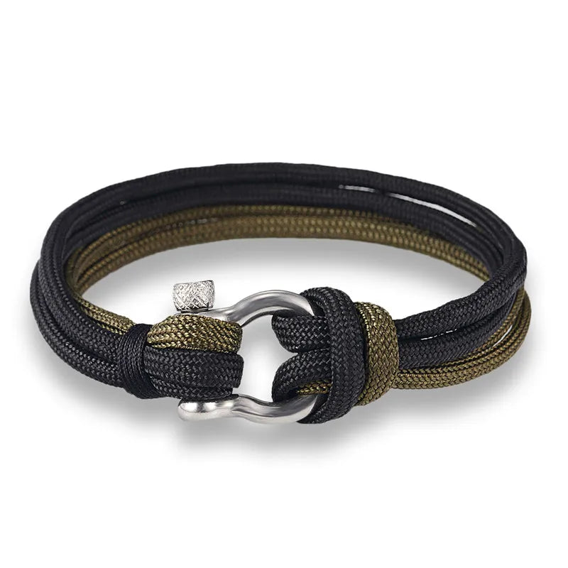 New Arrival Fashion Jewelry Navy Style Sport Camping Parachute Cord Survival Bracelet