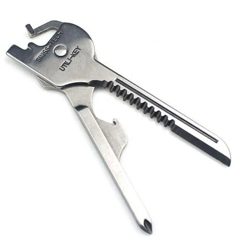 New 6 In 1 Utili-Key Mini Multitool Keyring Key Chain Camping Survival Rescue Pocket