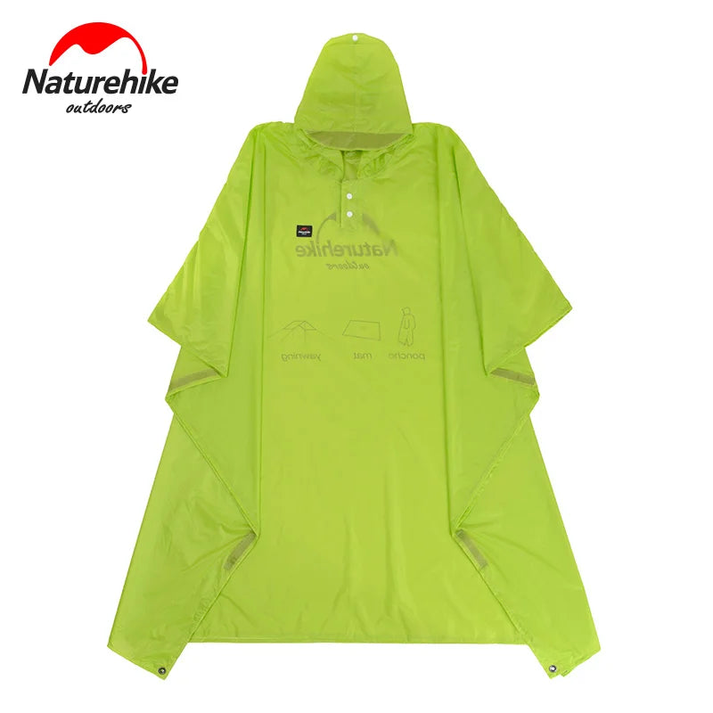 Naturehike Single Person Poncho Raincoat Backpack Cover Outdoor Awning Camping