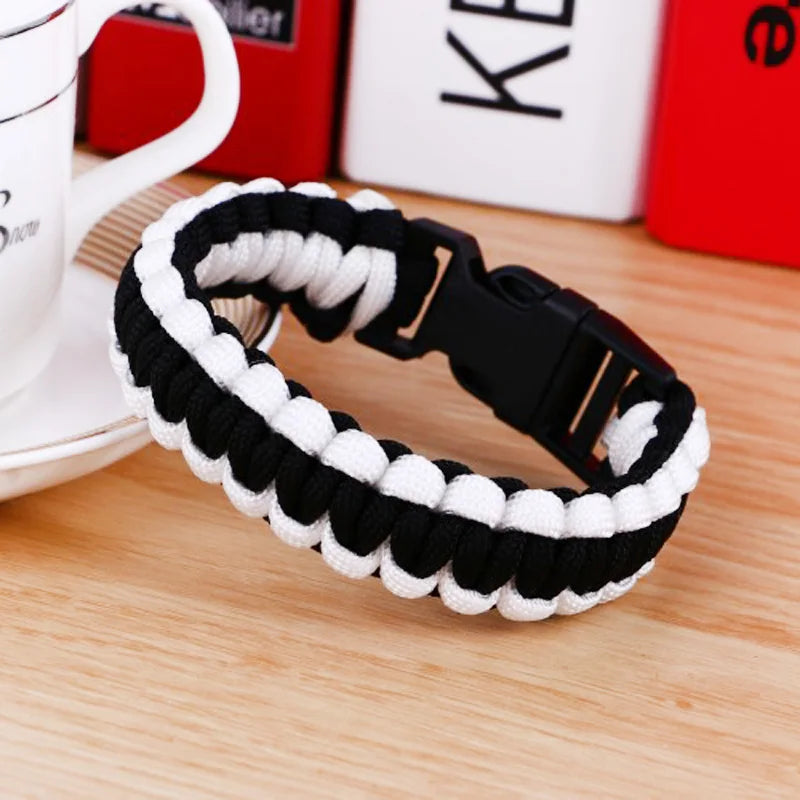 Men's New Survival Paracord Bracelet For Men Outdoor Camping Hiking Buckle Wristband