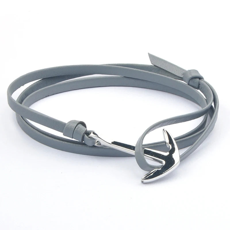 NIUYITID Antique Silver Colour Anchor Bracelet For Women Classic Man Jewelry